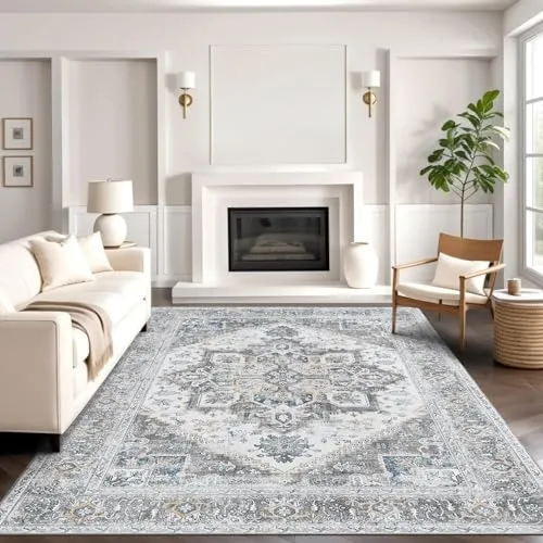 Bavni Vintage Medallion Rugs — Gray