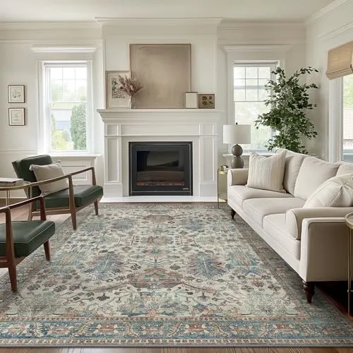 Bavni Vintage Medallion Rugs — Blue Ivory