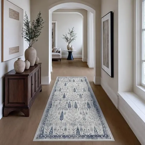 Bavni Vintage Floral Rugs — Blue