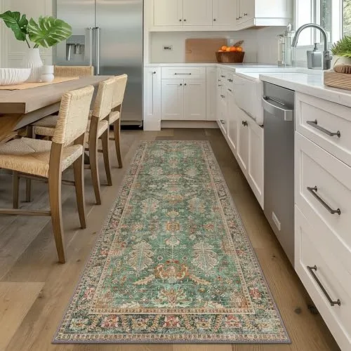 Bavni Vintage Medallion Rugs — Sage Gold