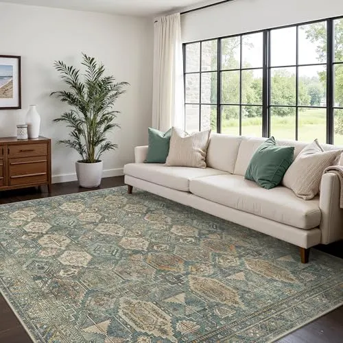 Bavni Vintage Medallion Rugs — Teal
