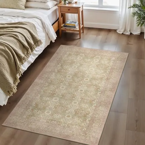 Bavni Vintage Medallion Rugs — Brown Pink