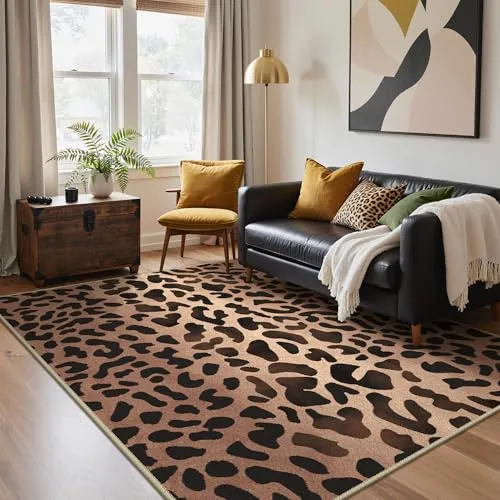 Bavni Leopard & Cheetah Rugs — Dark Brown