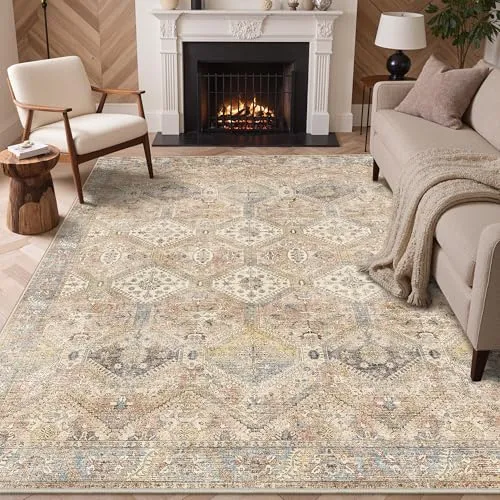 Bavni Vintage Medallion Rugs — Warm Yellow Pink