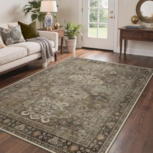 Bavni Vintage Medallion Rugs — Brown