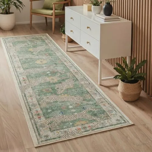 Bavni Leopard & Cheetah Rugs — Sage