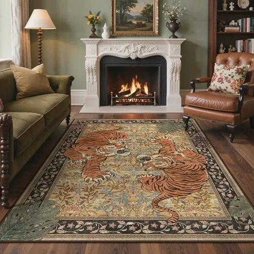 Bavni Tiger Rugs — Brown