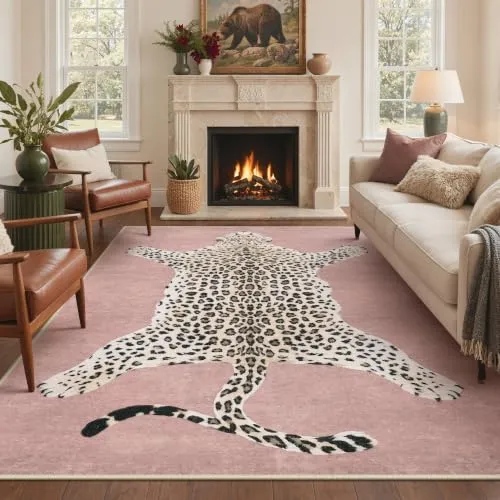 Bavni Leopard & Cheetah Rugs — Dusty Blush
