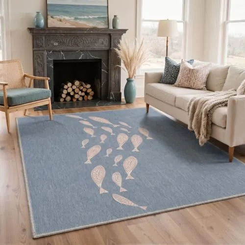 Bavni Fish Rugs — Sardines Light Blue