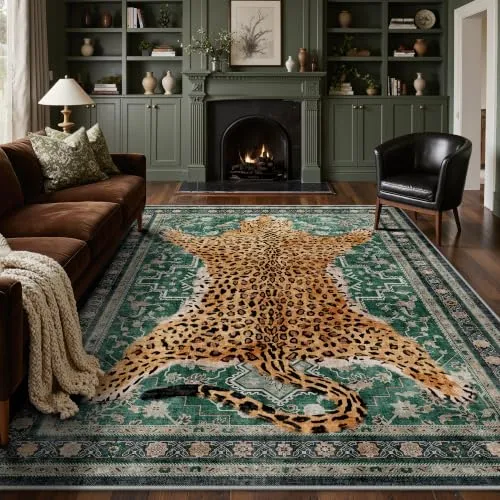 Bavni Leopard & Cheetah Rugs — Green