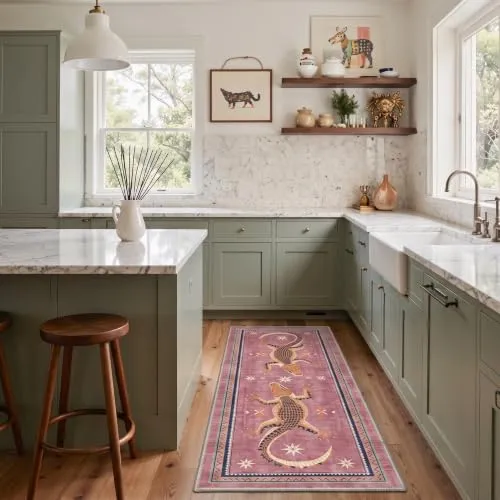 Bavni Alligator Rugs — Dusty Rose
