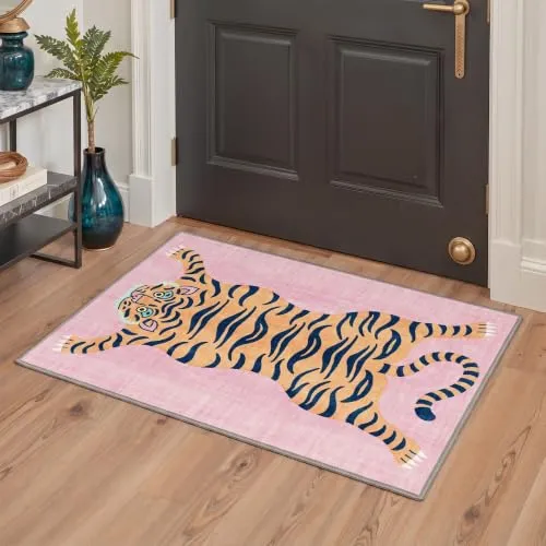 Bavni Tiger Rugs — Dusty Peach